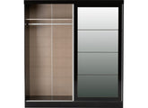 Nevada Black Gloss Sliding Door Wardrobe - interior - 1